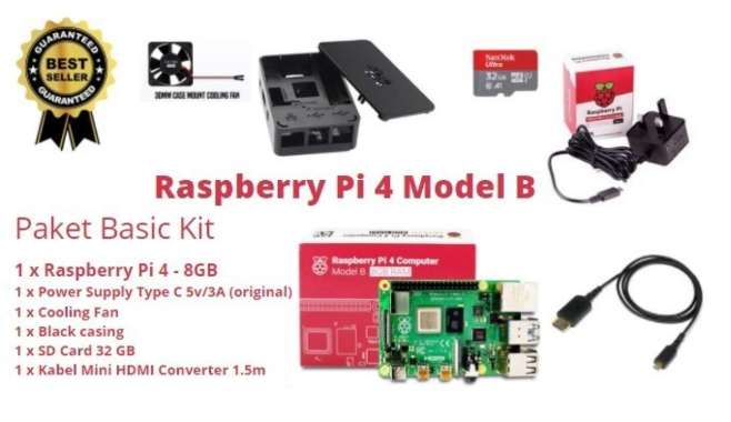 *Paket/Board* Raspberry Pi 4 Model B - 2GB/4GB/8GB 8GB Paket Basic