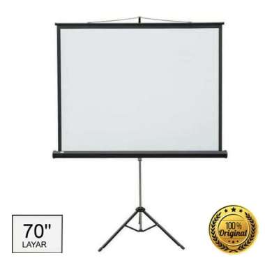 Layar Projector Tripod Portable Screen 70 X 70 inch