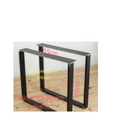 Kaki Meja Besi Hollow Besi Kotak 70cm Putih T 70x55cm