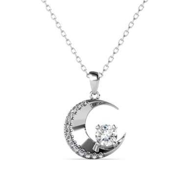 La Lune Pendant - Kalung Moissanite Diamond by Her Jewellery GRA