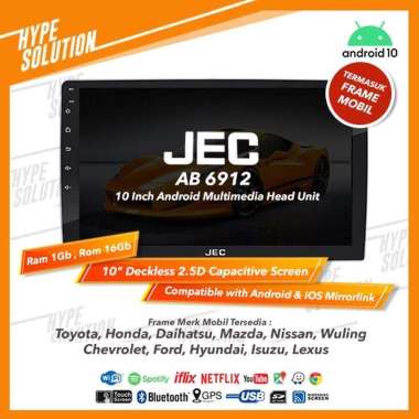 Jec Gd 6981 Headunit Android 10 Inchi Lexus Rx300/330/350 Black