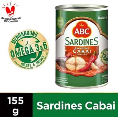 ABC Sardines Saus Cabai 155 gram - Sarden ABC Cabe Kalengan