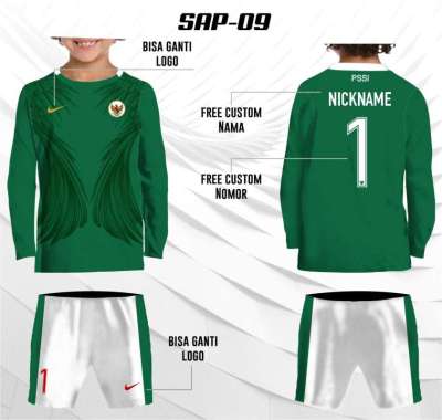 Setelan anak jersey celana timnas indonesia kiper tim nasional panjang 1 HIJAU