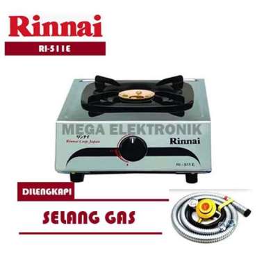 Rinnai RI-511E Kompor Gas 1 Tungku Dilengkapi Selang Gas Paket Regulator