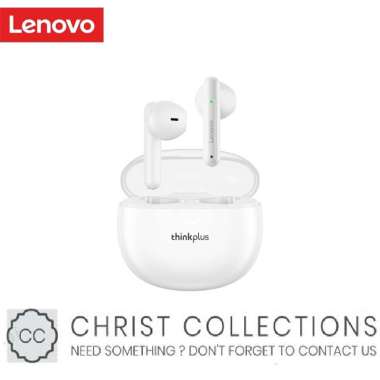 LENOVO TRUE WIRELESS BLUETOOTH EARPHONE MINI EARBUDS TWS LP1 PRO - Biru Muda PUTIH