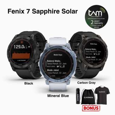 Jual Garmin Fenix 7x Solar Sapphire with Silicone Band - Garansi TAM 2 Th -  Black Titanium di Seller Watchstory Official Store - Kota Jakarta Utara,  DKI Jakarta | Blibli