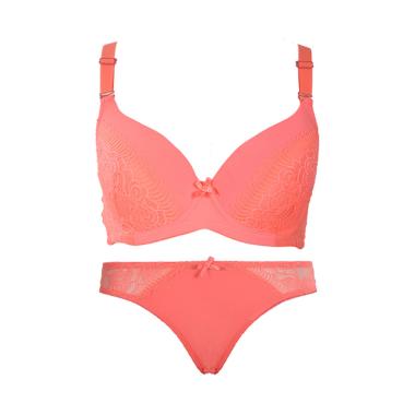 Cynthia Renda Full Cup Set Bra Wanita 36C Orange
