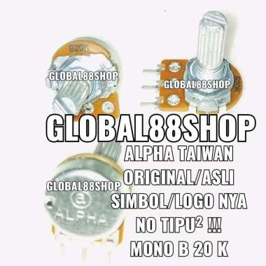 POTENSIO MONO B20K B 20K B 20 K MONO ALPHA TAIWAN ORIGINAL ASLI