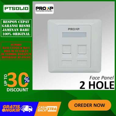 PROXP Face Plate/Face Panel 2 Hole - Kompatibel Modular jack RJ45/RJ11