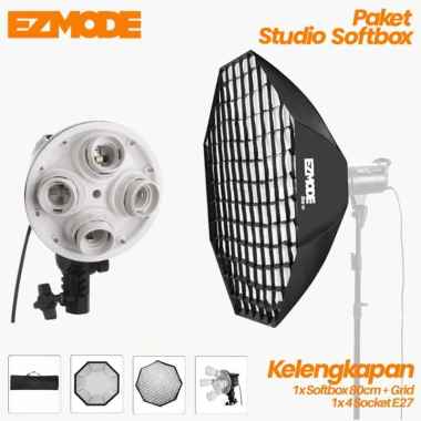 EZMODE 4 Socket Softbox Octagon 80cm with Grid