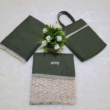 Mukena dewasa rajut treveling mikro army