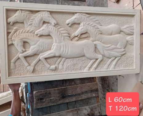 Batu Alam Paras Ukir Relief 60 X 120 X 8cm