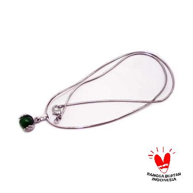 Vee Kalung Liontin Giok Hijau Bulat Liontin Terapi Kesehatan hijau