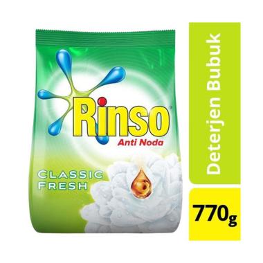 Promo Harga Rinso Anti Noda Deterjen Bubuk Classic Fresh 770 gr - Blibli