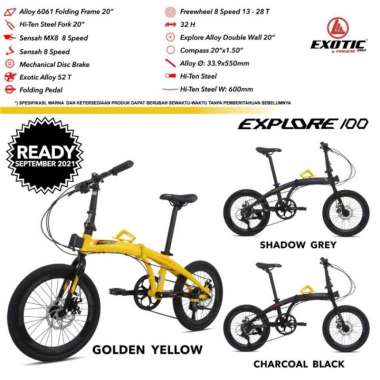 Sepeda Lipat 20 Exotic Explore 100 New Frame Alloy By Pacific