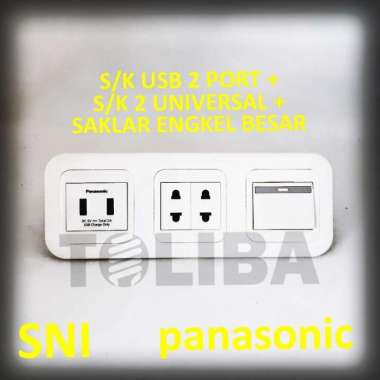 stopkontak usb hp stop kontak universal +saklar engkel besar panasonic