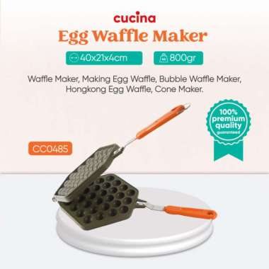 Cucina Egg Waffle Maker - cetakan Egg Wafle Hongkong CC0485 - egg waffle ORIGINAL 100 % Multicolor