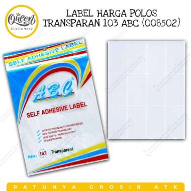 LABEL HARGA POLOS TRANSPARAN 103 ABC (008502)/STIKER HARGA/LABEL UNDANGAN 008502