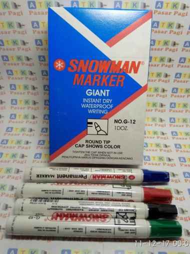 spidol permanent marker snowman G12 Merah