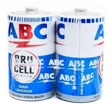 Batu Batre Baterai ABC Biru Besar R20 SIZE D isi 2 pcs