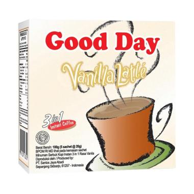 Promo Harga Good Day Instant Coffee 3 in 1 Vanilla Latte per 5 sachet 20 gr - Blibli
