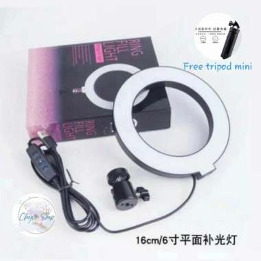 ring light 16cm free tripod mini / lampu ring light 16 cm ORIGINAL 100 % Multicolor