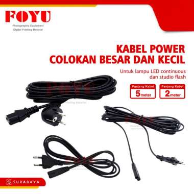Kabel Power Adaptor Besar Kecil Lampu LED Continuous Light Studio Flash Kecil