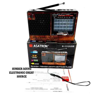 Asatron R1112USB R1112 9Band Speaker Radio Bluetooth MP3 Player Portab