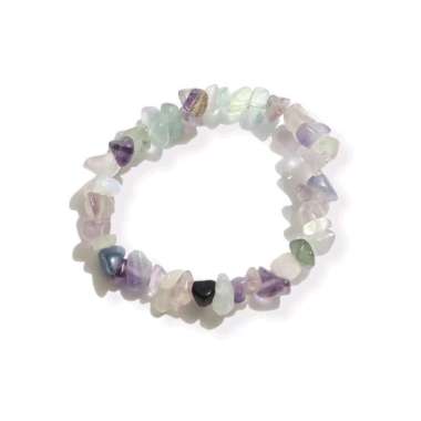 Gelang Quartz Crystal Elastis Batu Alam Bohemian Etnik Bracelet Ethnic Natural Stone Beads Fluorite