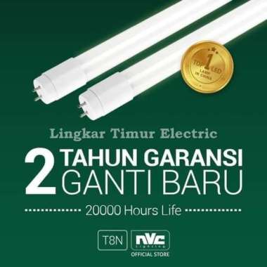 LAMPU TUBE LED NVC T8N 12 18W 3000K 220-240V HEMAT LISTRIK WARNA KEKUNINGAN/WARM