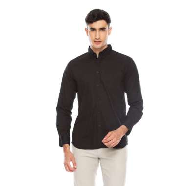 Broodis Kemeja Basic Pria Gentle Black Long XXL