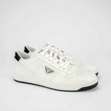 [12.12 Dealcember] Prada Downtown Leather Sneakers White Black 9.5