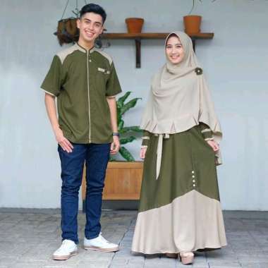 Samawa Couple Syari Set | Gamis Pasangan Syar'i | Setelan Hijab