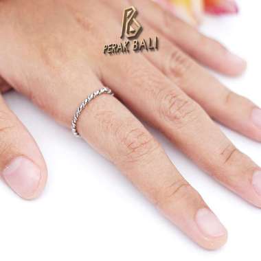 Cincin Cewek Perak Bali 925 Asli Simple Ring Perak Plintir Mini 19
