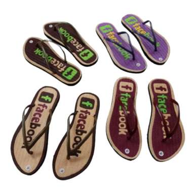 Sandal Wanita Dewasa Termurah Alas Di Pres Dan Sol Karet Motif FACEBOOK 36 RANDOM