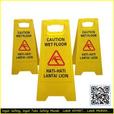 Wet Floor Sign Papan Kuning Peringatan Awas Lantai Licin Caution Maintenance