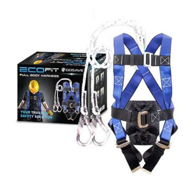 Full Body Harness Ecofit Double Big Hook 2 Besar Safety Belt Protection Semua Ukuran Blue