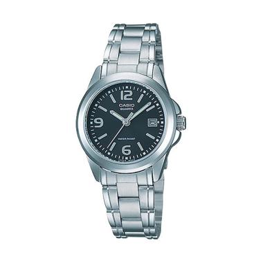CASIO Enticer LTP-1A-2A-1215 Jam Tangan Wanita [Original] Black Silver