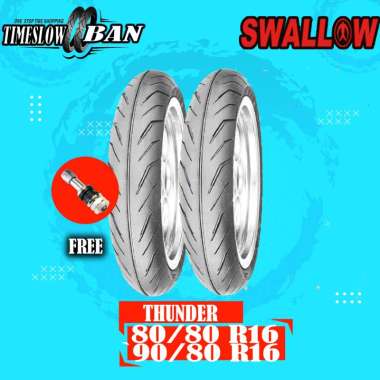Paket Ban Motor SKYWAVE, HAYATE, NOUVO // SWALLOW THUNDER 80/80 - 90/80 Ring 16 Tubeless