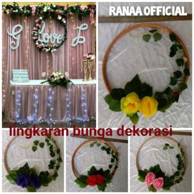 Lingkaran inisial nama dekorasi backdrop background