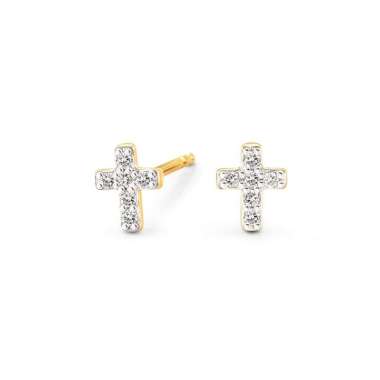 1901 Jewelry Anting Cross Swarovski Lapis Emas