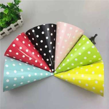 Topi Ulang Tahun Motif Polkadot / Birthday Hat / Topi Kerucut Anak