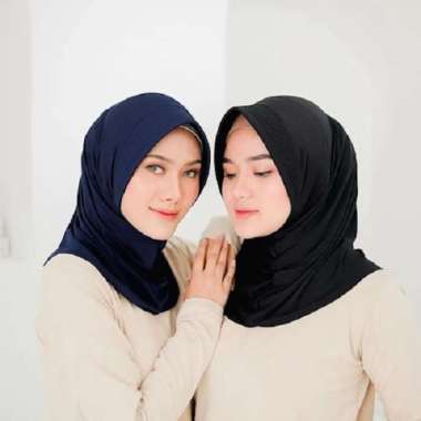 JILBAB HIJAB KERUDUNG BERGO MINI SPORT PET ANTEM JERSEY Hitam