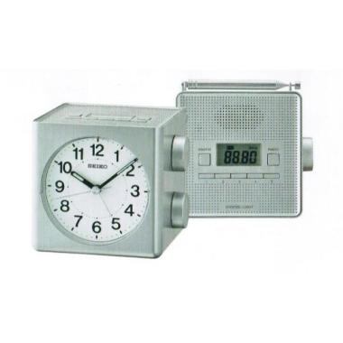 SEIKO QHE149S AM/FM Radio Quiet Sweep Jam Alarm dan Radio White Silver
