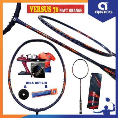 APACS VERSUS 70 RAKET BADMINTON ORIGINAL PAKET 1 NAVY