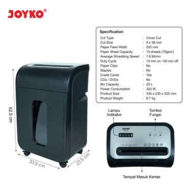 Mesin Penghancur Kertas Paper Shredder Joyko SHD-04