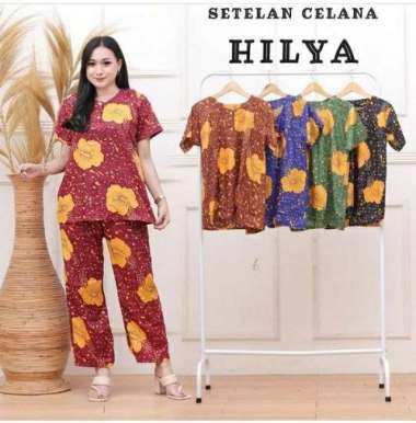 CP ONE SET HILYA LD 100 PIYAMA CELANA PANJANG SETELAN DASTER