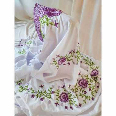 Khadijah Mukena Dewasa Katun Motif Bordir Bunga Hitam