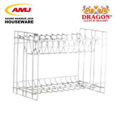 RAK NAGA MAS / RAK BESI PUTIH / RAK PIRING SUSUN 2 DRAGON