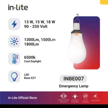 in lite lampu emergency 13 watt LED INBE007/lampu cas in lite lampu darurat 13 watt